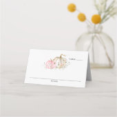 Herfst Pumpkin Girl Baby shower Table Plaatskaartje (Voorkant)