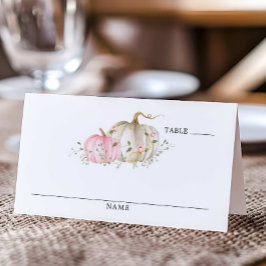 Herfst Pumpkin Girl Baby shower Table Plaatskaartje