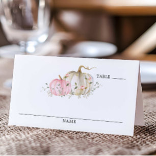 Herfst Pumpkin Girl Baby shower Table Plaatskaartje