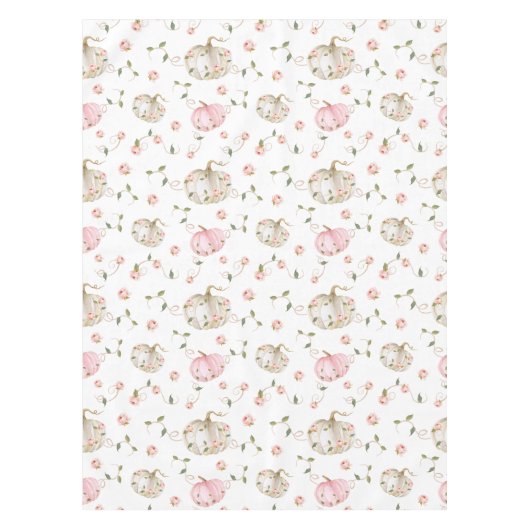 Herfst Pumpkin Girl Baby shower Tafelkleed (Voorkant)