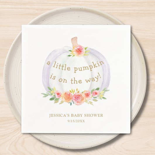 Herfst Pumpkin Girls Baby shower Servet