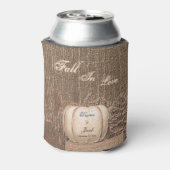 Herfst Pumpkin Gold White Country Rustic Wedding Blikjeskoeler (Blikje Achterkant)