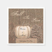 Herfst Pumpkin Gold White Country Rustic Wedding Servet (Voorkant)