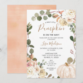 Herfst Pumpkin Greenery is onderweg Baby shower I Kaart