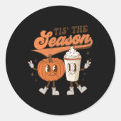 Herfst Pumpkin Halloween Costume Dit is het seizoe Ronde Sticker (Voorkant)