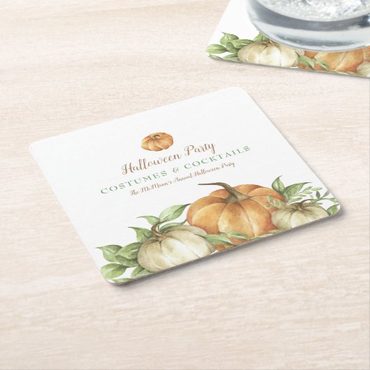 Herfst Pumpkin Halloween Kartonnen Onderzetters (Schuin)