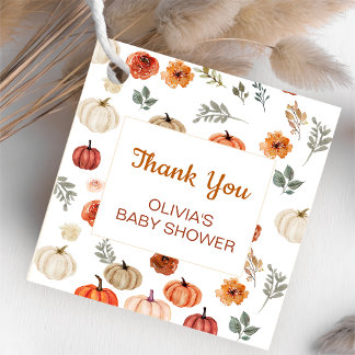 Herfst Pumpkin Hartelijk dank voor uw Baby shower Bedankjes Labels