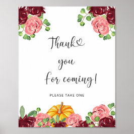 Herfst pumpkin Hartelijk dank voor uw komst Poster