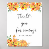 Herfst pumpkin Hartelijk dank voor uw komst Poster (Voorkant)