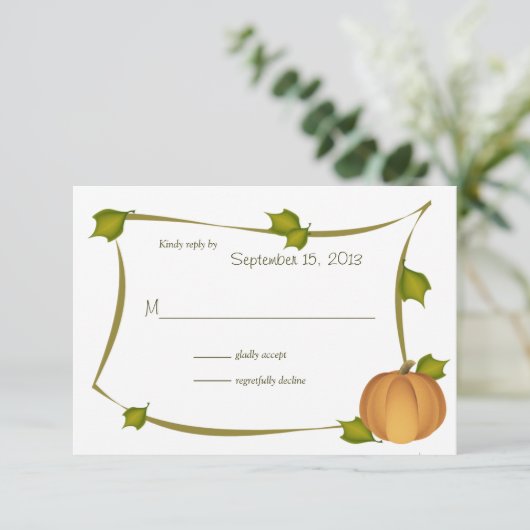 Herfst Pumpkin Harvest Response Kaart (Staand voorkant)