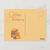 Herfst Pumpkin Harvest Thanksgiving Dinner Holiday Briefkaart (Achterkant)