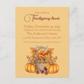 Herfst Pumpkin Harvest Thanksgiving Dinner Holiday Briefkaart (Voorkant)