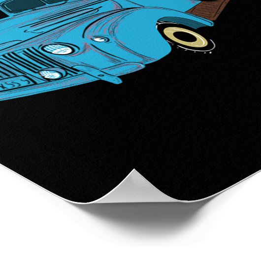 Herfst Pumpkin Harvest Time Old Pickup Boerderij T Poster (Hoek)