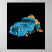 Herfst Pumpkin Harvest Time Old Pickup Boerderij T Poster (Voorkant)