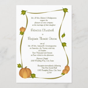 Herfst Pumpkin Harvest Wedding Kaart