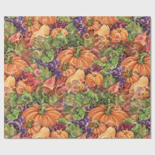 Herfst Pumpkin Harvest Wrapping Paper Gift Wrap Cadeaupapier (Vlak)