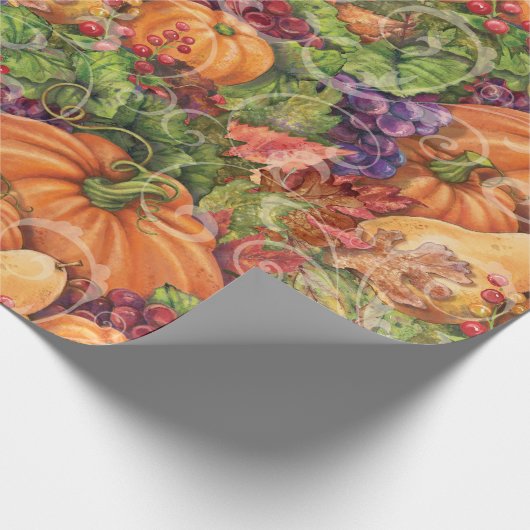 Herfst Pumpkin Harvest Wrapping Paper Gift Wrap Cadeaupapier (Hoek)