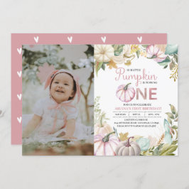 Herfst Pumpkin herfst Eerste Birthday Invitation G Kaart