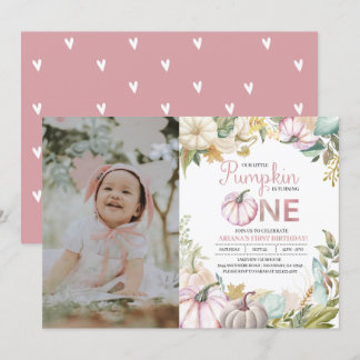 Herfst Pumpkin herfst Eerste Birthday Invitation G Kaart