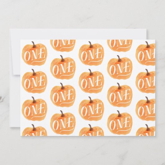 Herfst Pumpkin herfst eerste uitnodiging op zaterd (Achterkant)