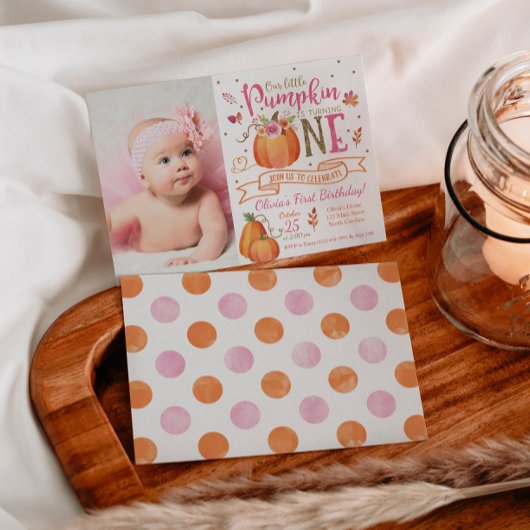 Herfst Pumpkin herfst eerste uitnodiging op zaterd