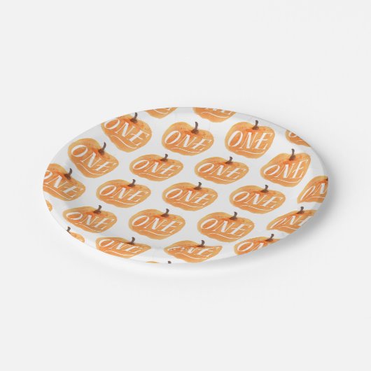 Herfst Pumpkin herfst eerste verjaardag eerste pat Papieren Bordje (Gekanteld)