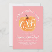Herfst Pumpkin herfst eerste verjaardag Roze Kaart (Voorkant)