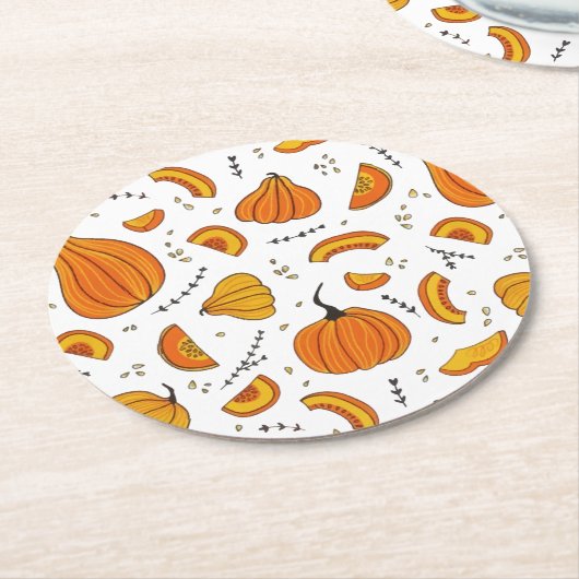 Herfst Pumpkin in het Oostenrijkse najaar Ronde Kartonnen Onderzetter (Gebogen)