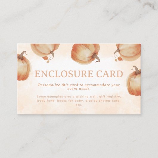 Herfst Pumpkin Informatiekaartje (Voorkant)