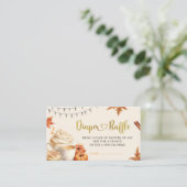 Herfst Pumpkin is het brouwen van koffie Laat Baby Informatiekaartje (Staand voorkant)