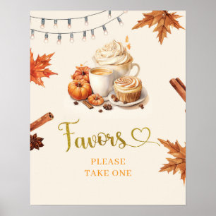 Herfst Pumpkin is het brouwen van koffieblaadjes B Poster