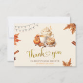 Herfst Pumpkin is het brouwen van koffiebladeren B Bedankkaart (Voorkant)