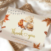 Herfst Pumpkin is het brouwen van koffiebladeren B Bedankkaart