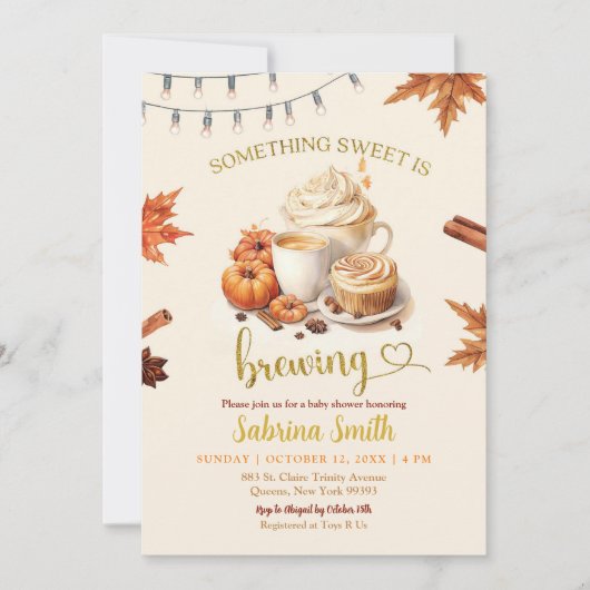 Herfst Pumpkin is het brouwen van koffiebladeren B Kaart (Voorkant)