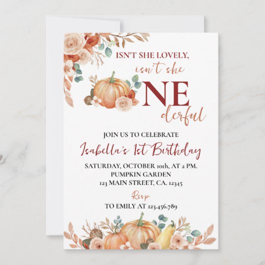 Herfst Pumpkin is niet haar ouderwetse verjaardag Kaart (Voorkant)