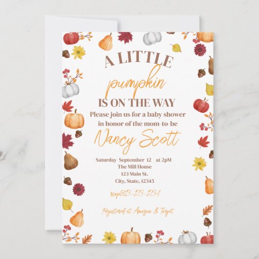 Herfst Pumpkin is onderweg Kaart (Voorkant)