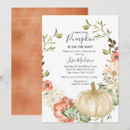 Herfst Pumpkin is op de weg Baby shower Kaart
