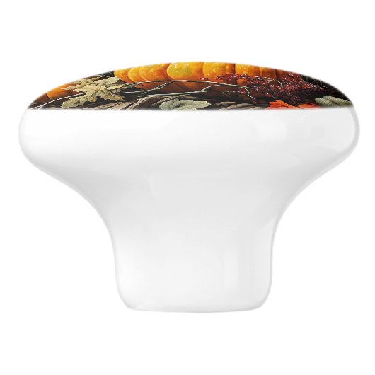 Herfst Pumpkin Keramische Knop (Zijkant)