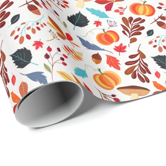 Herfst Pumpkin & Leaf Cadeaupapier (Rol Hoek)