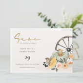 Herfst Pumpkin Leafy Floral bespaart de datum van  Bedankkaart (Staand voorkant)