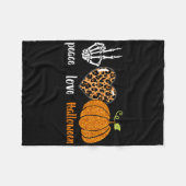 Herfst Pumpkin Leopard Halloween Fleece Deken (Voorkant (Horizontaal))
