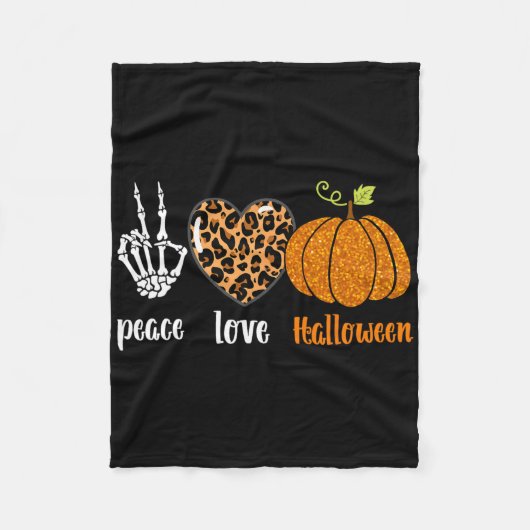 Herfst Pumpkin Leopard Halloween Fleece Deken (Voorkant)