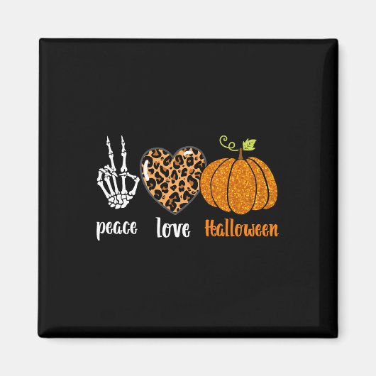 Herfst Pumpkin Leopard Halloween Magneet (Voorkant)