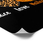 Herfst Pumpkin Leopard Halloween Poster (Hoek)