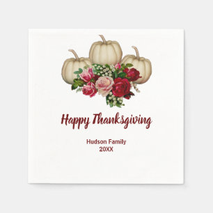 Herfst Pumpkin Maroon Rozen Thanksgiving najaar Servet