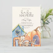 Herfst Pumpkin Mushroom Baby shower Kaart (Staand voorkant)
