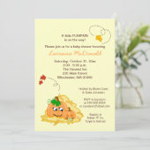Herfst Pumpkin neutraal Baby shower Invitation Cre Kaart (Staand voorkant)