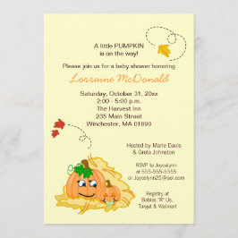 Herfst Pumpkin neutraal Baby shower Invitation Cre Kaart