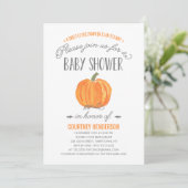 Herfst Pumpkin Ombre | Uitnodiging tot Baby shower (Staand voorkant)