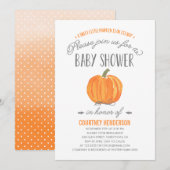 Herfst Pumpkin Ombre | Uitnodiging tot Baby shower (Voorkant / Achterkant)